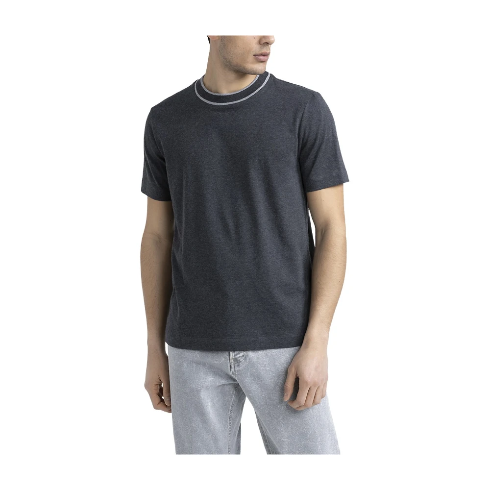 PESERICO Katoen en kasjmier melange jersey T-shirt Gray Heren