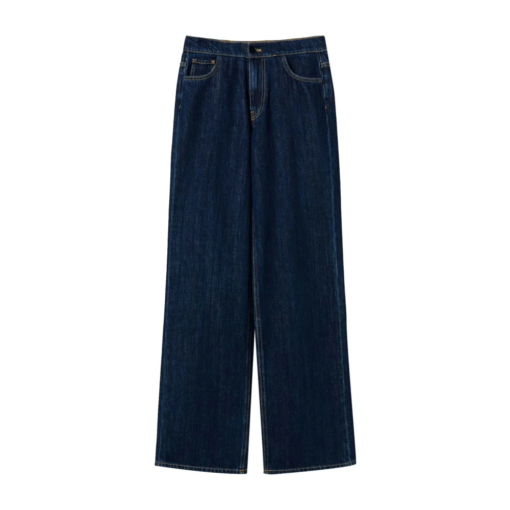 Twinset Women's Blue Wide Jeans, W28, Straight-Fit Jeans