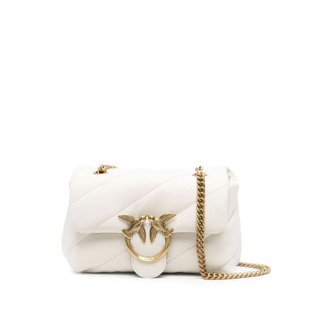 Pinko Gewatteerde schoudertas met Love Birds White Dames