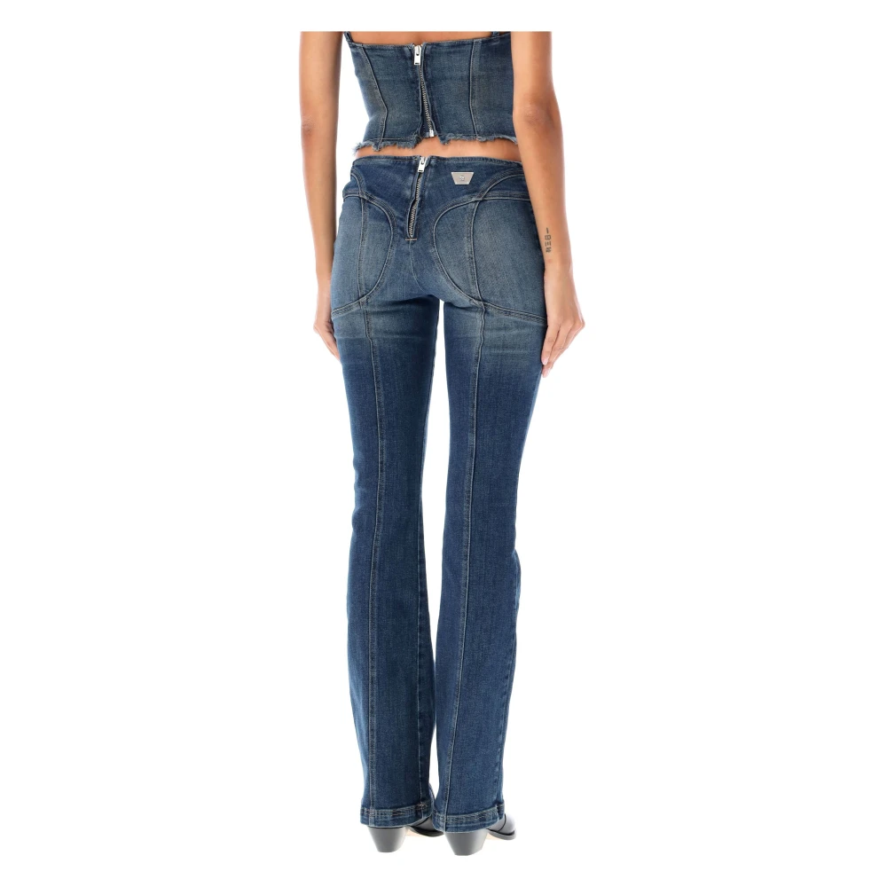 Misbhv Blauwe Flare Leg Gehaakte Jeans Blue Dames