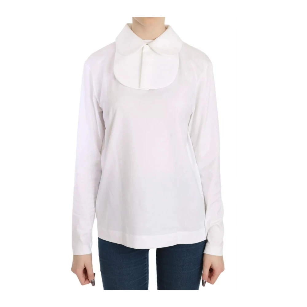 Dolce & Gabbana Women's White Cotton Collared Blouse - Blouses - S - Blouses & Shirts