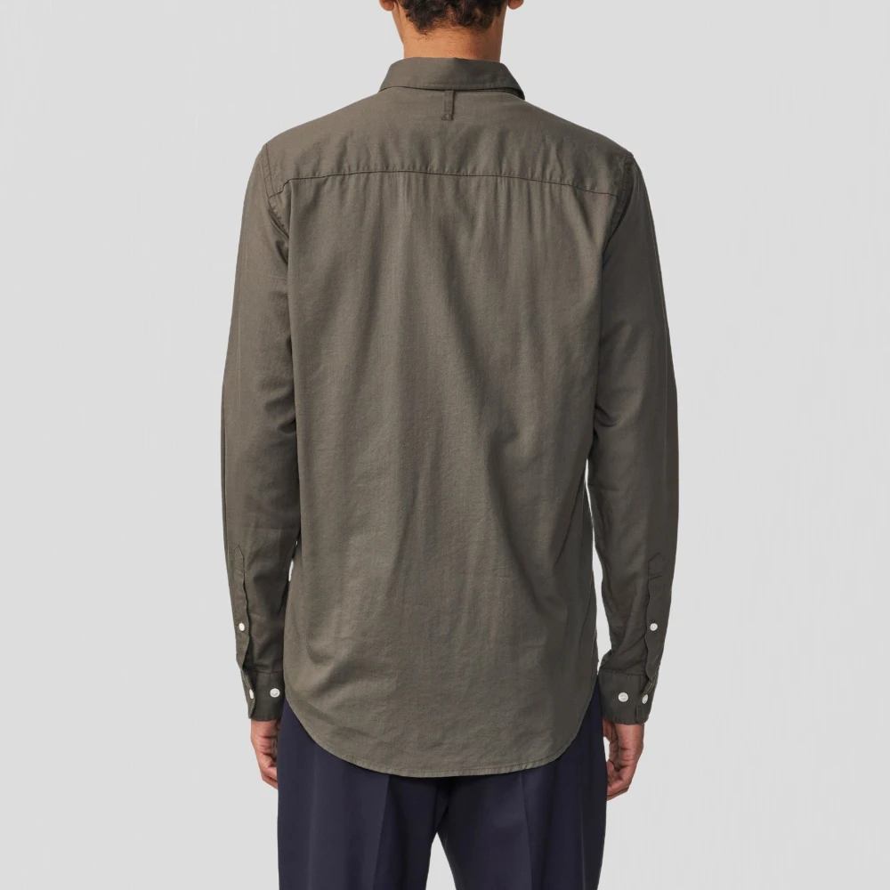 Nn07 Klassieke Button-Down Shirt in Donkerleger Green Heren