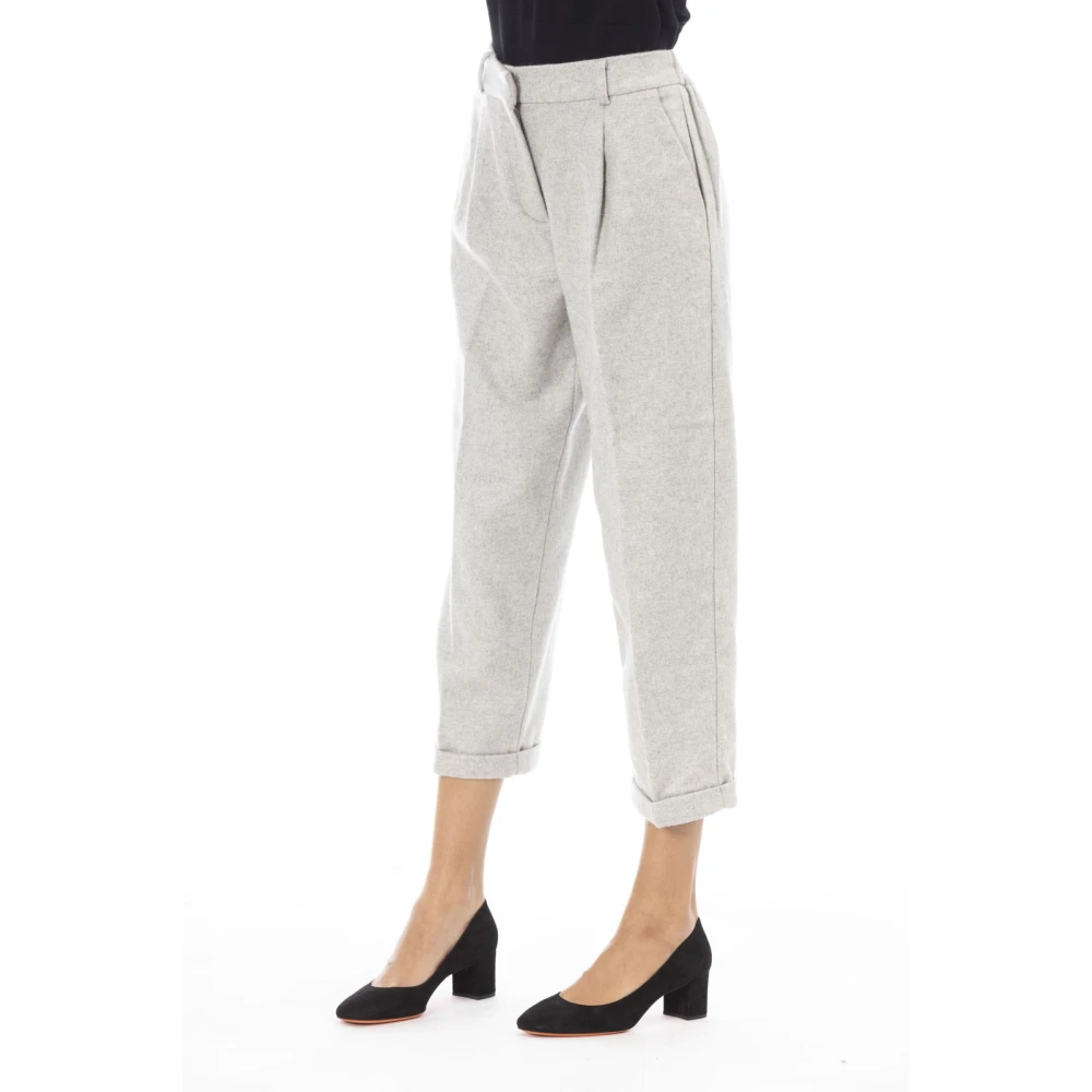Alpha Studio Broek met voorzakken en achterzakken Gray Dames