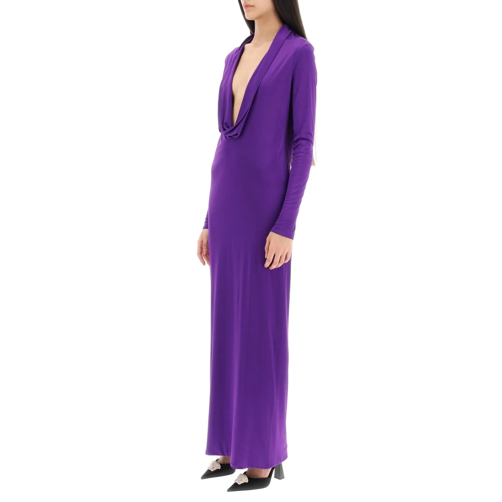 Versace Elegant Zwart Cocktailjurk Purple Dames