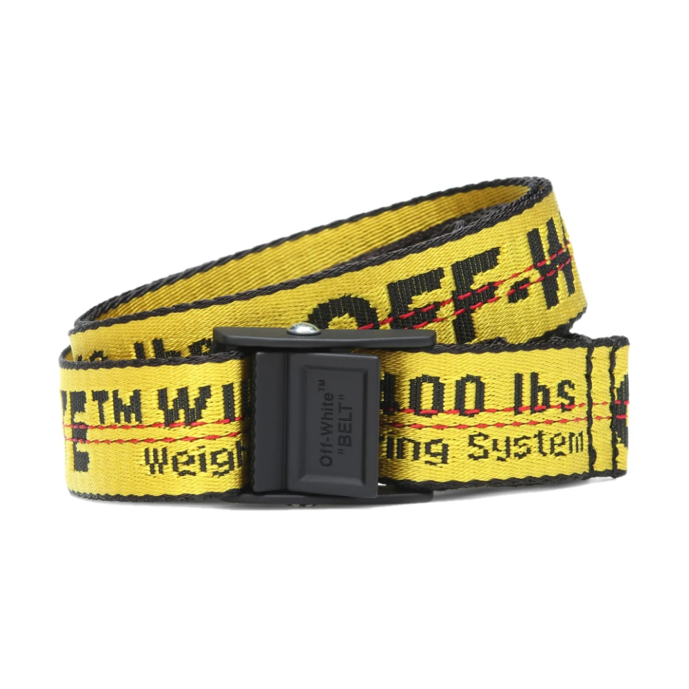 Off White Mini Tape Bälte Gul/Svart Logo Yellow, Dam