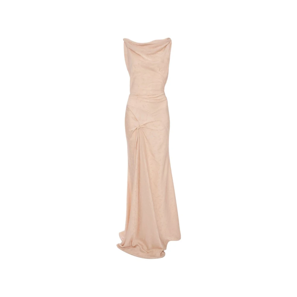 Victoria Beckham Women's Pink Gowns, S, Asymmetric Draped Gown