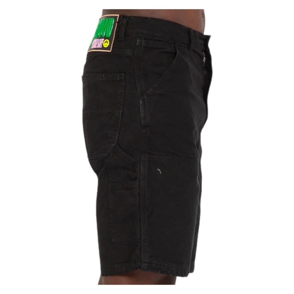 Barrow Canvas Patch Shorts Black Heren