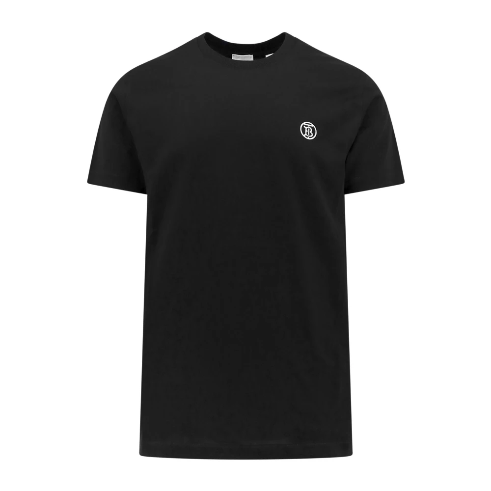 Burberry Zwarte Crew-neck T-shirt Regular Fit Black Heren
