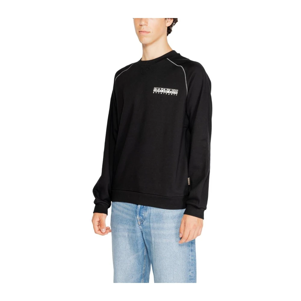 Napapijri Crewneck Cotton-Blend Sweater Black Heren