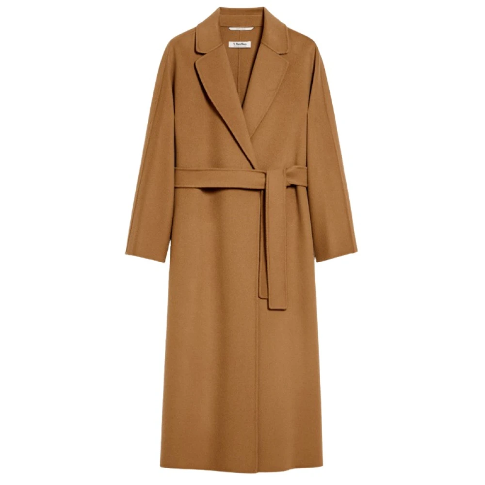 Max Mara Wollen Mantel met Kimono Mouwen Brown Dames