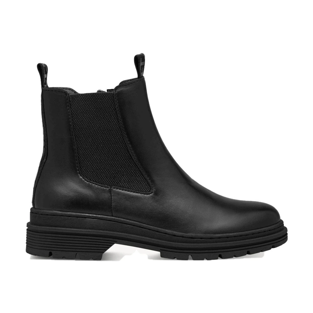 Tamaris Svart Chelsea-Boots I Läder