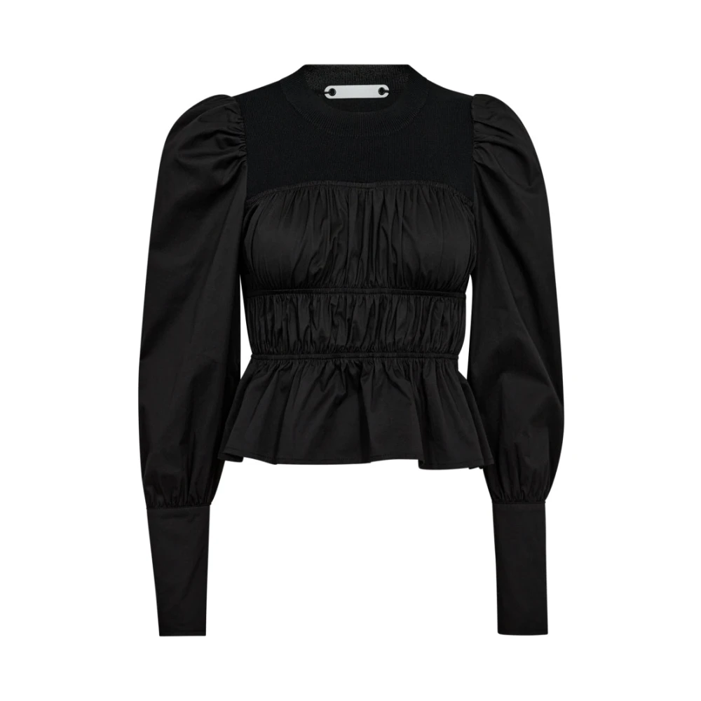 Co'Couture Elegante Zwarte Bustier Blouse Black Dames