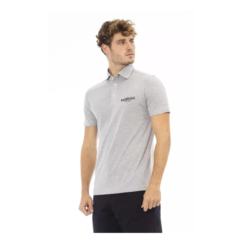 Baldinini Polo Shirt met Geborduurd Logo Gray Heren