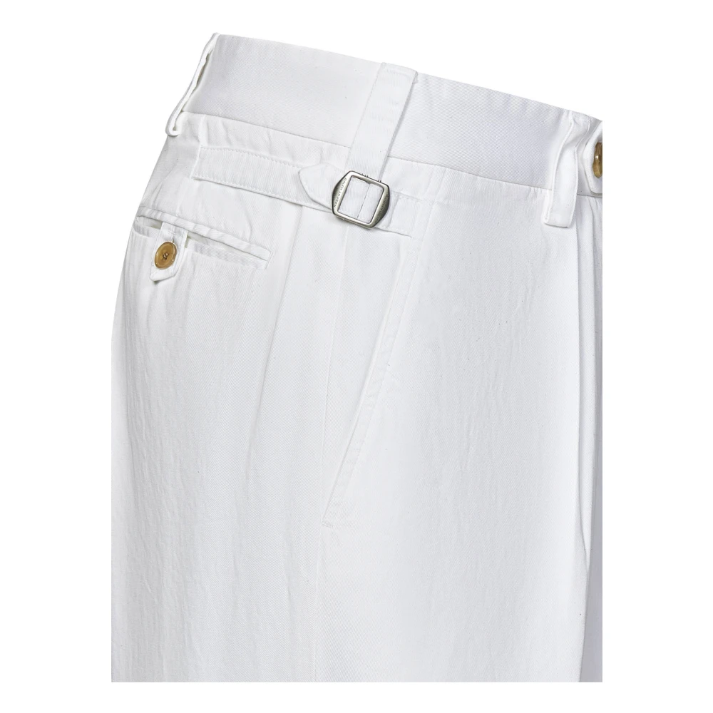 Ralph Lauren Witte Katoenen Twill Broek Straight-Cut White Heren
