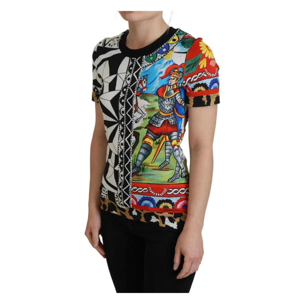 Dolce & Gabbana Luxe Multicolor Katoenen Casual Tee Multicolor Dames