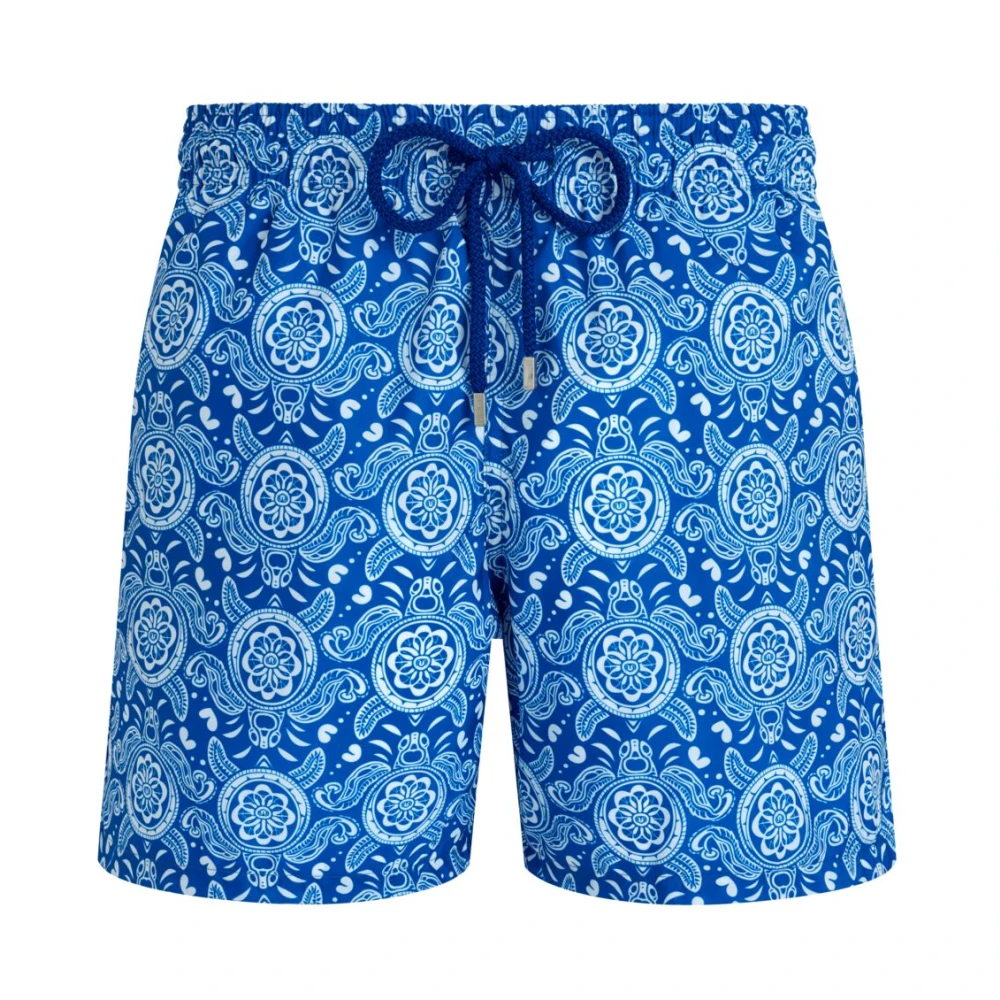 Vilebrequin Ultralichte en opvouwbare Tribal Turtles zwemshorts voor heren Blue Heren