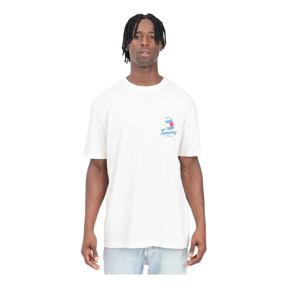Tommy Jeans Grafische Print Wit T-shirt Casual Stijl White Heren