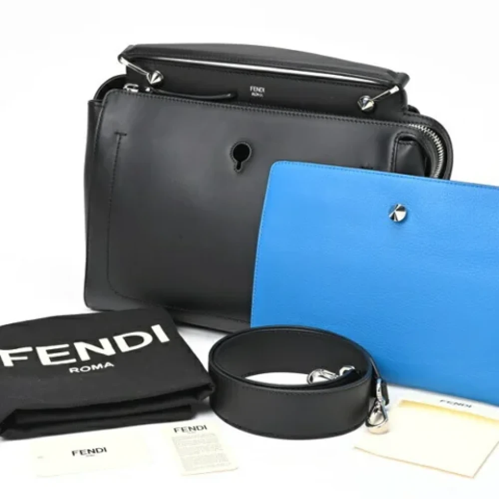 Fendi Vintage Pre-owned Leather shoulder-bags Black Dames