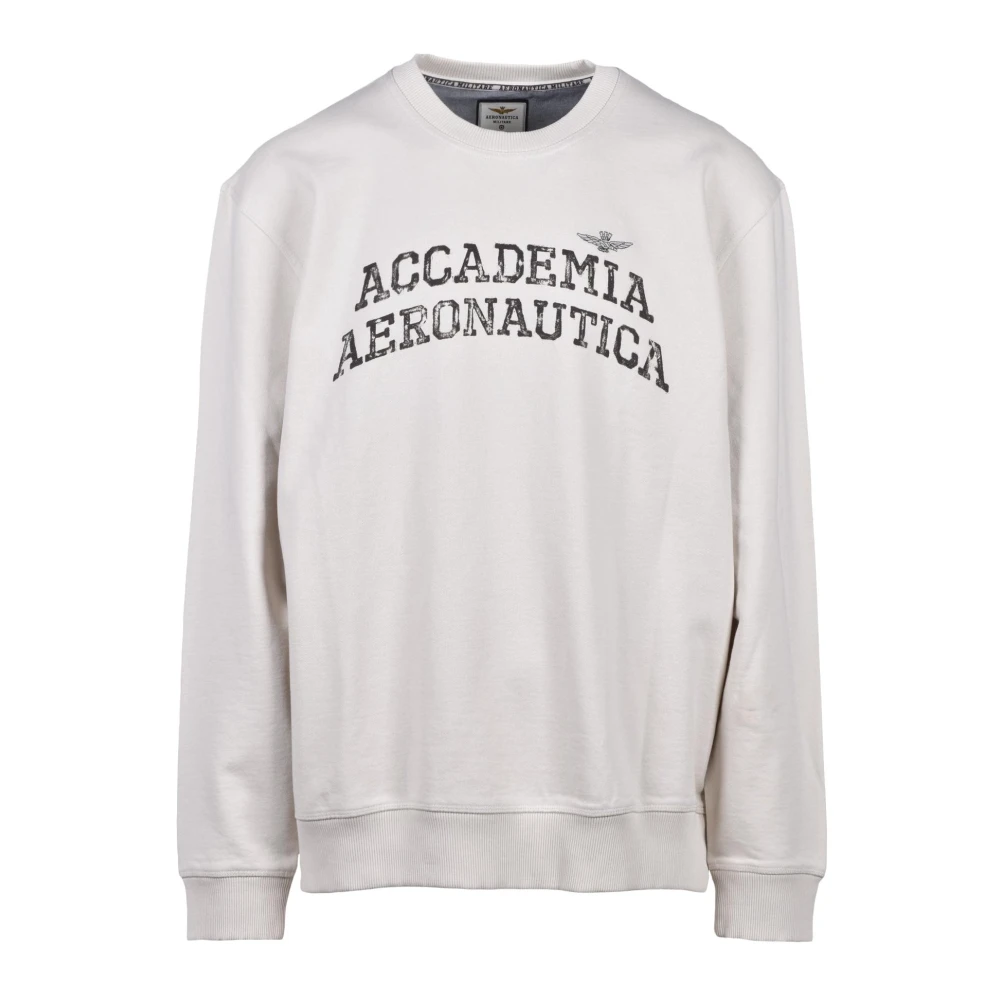 Aeronautica militare Militaire Stijl Katoenen Sweatshirt Blue Heren