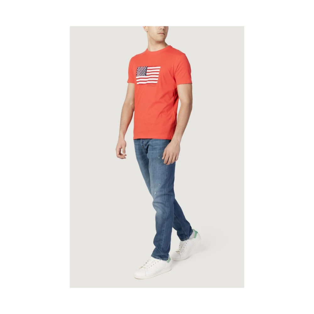 U.s. Polo Assn. Rode Katoenen Heren Lente Zomer T-Shirt Red Heren