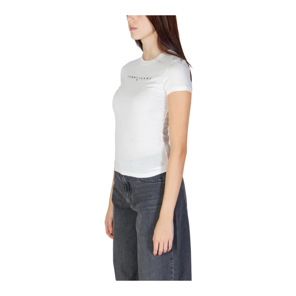 Tommy Jeans Wit Logo Tee Katoenen T-shirt White Dames