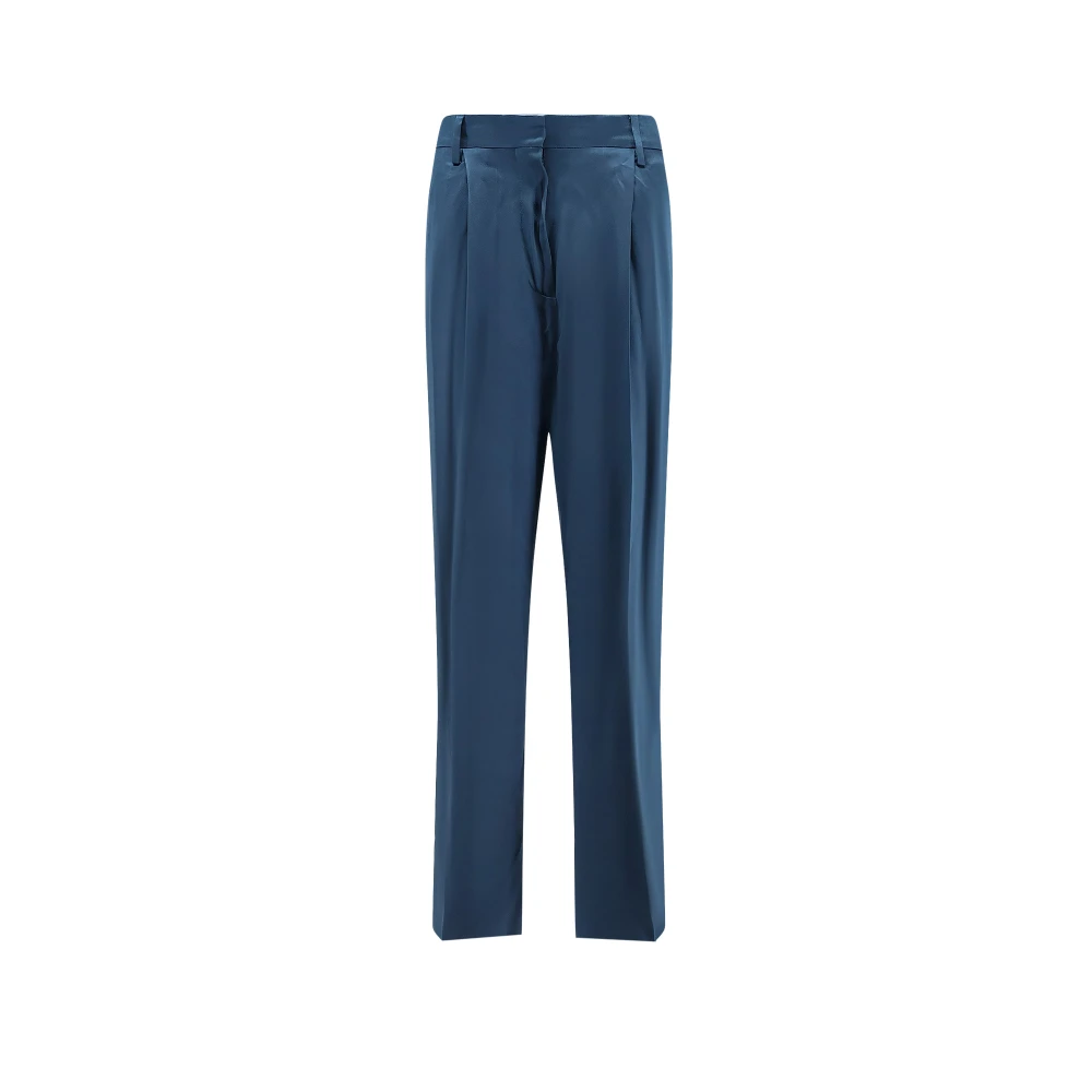 Dries Van Noten Vrouw Blauw Broeken Dames, 3XS, Wijde Broek Met Zakken