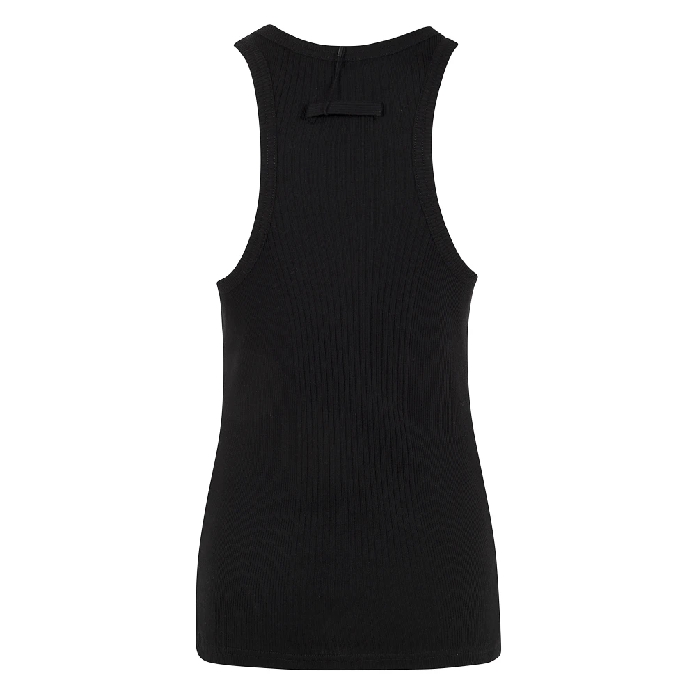 Jean Paul Gaultier Geribbelde tanktop met gespen Black Dames