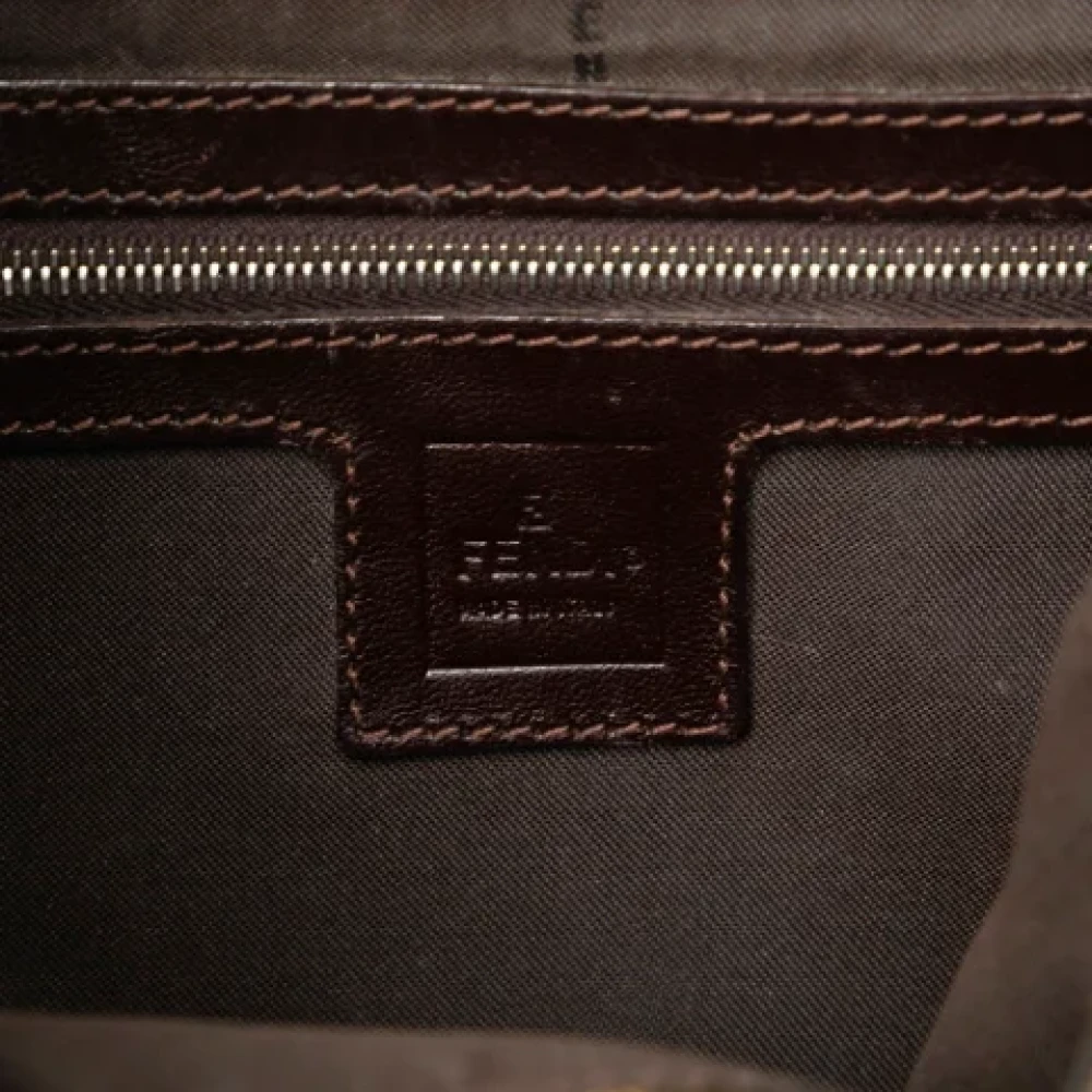 Fendi Vintage Pre-owned Canvas shoulder-bags Brown Dames