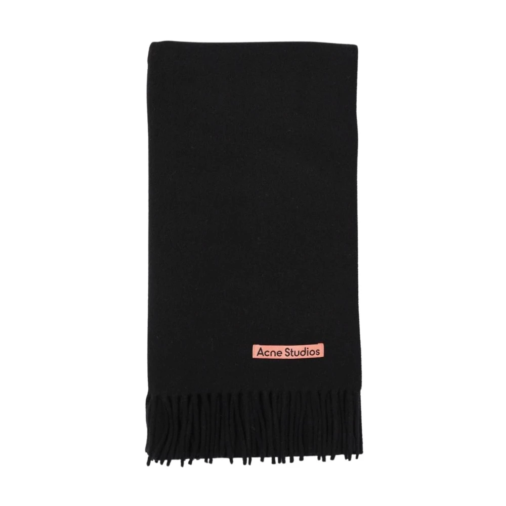 Acne Studios Men's Black Winter Scarves, One Size, Luxurious Wool Scarf
