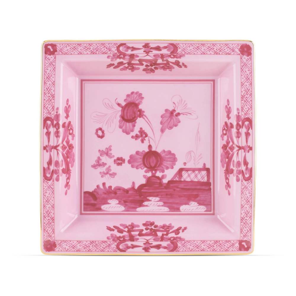 Ginori 1735 Unisex Pink Italian Oriental Tray For Small Items