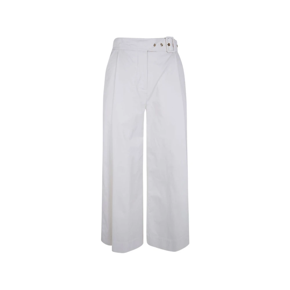 Twinset Women's White Wide Trousers - Wide Trousers - S - Trousers