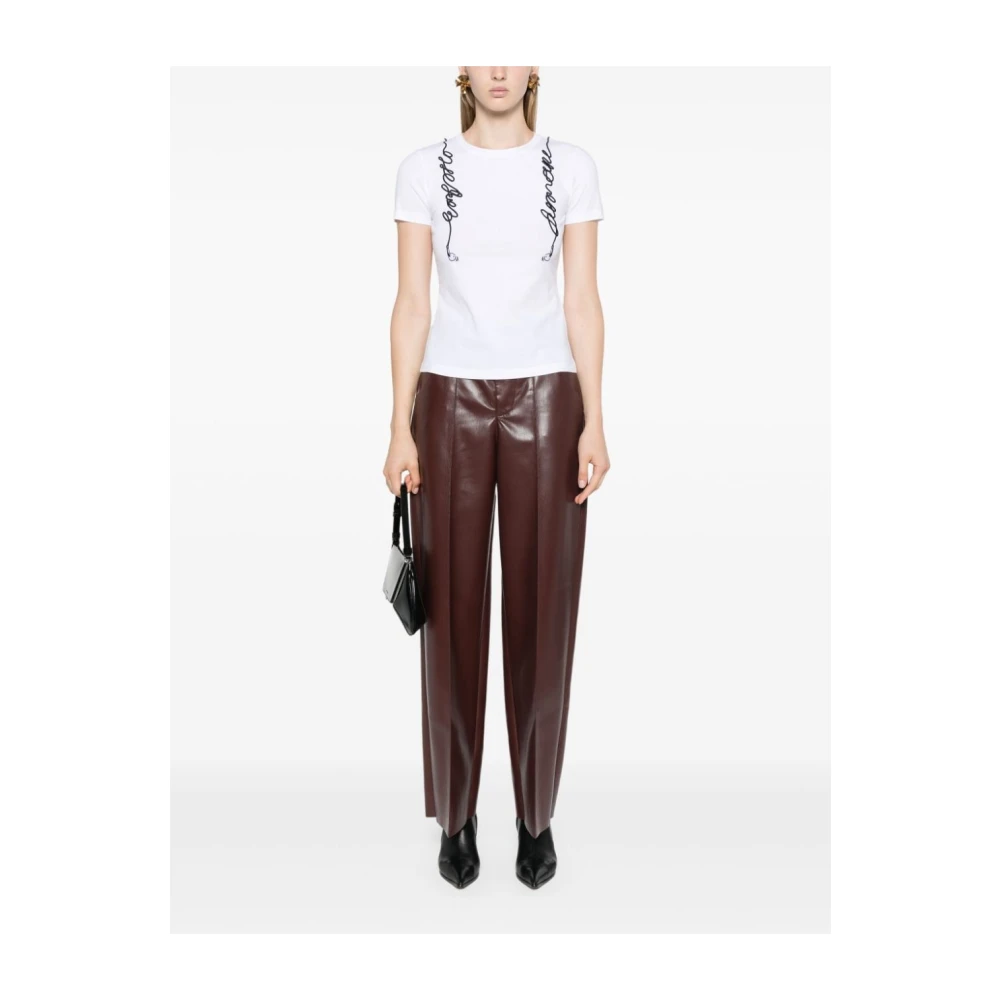 Emporio Armani Wit Katoenmix Logo T-shirt White Dames