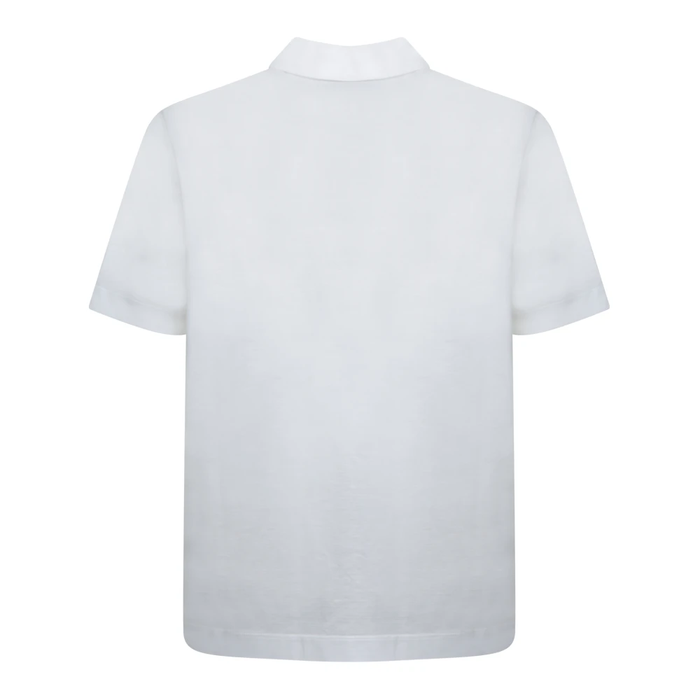 Canali Elegante Polo met Contrast Kraag White Heren
