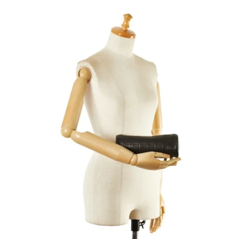Chanel Vintage Pre-owned Leather clutches Black Dames