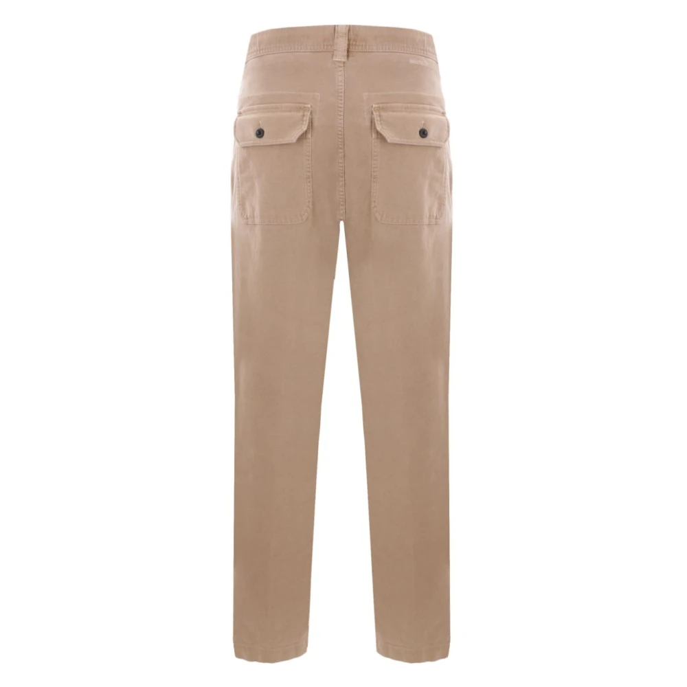Incotex Donker Beige Stretch Katoenen Broek Brown Heren