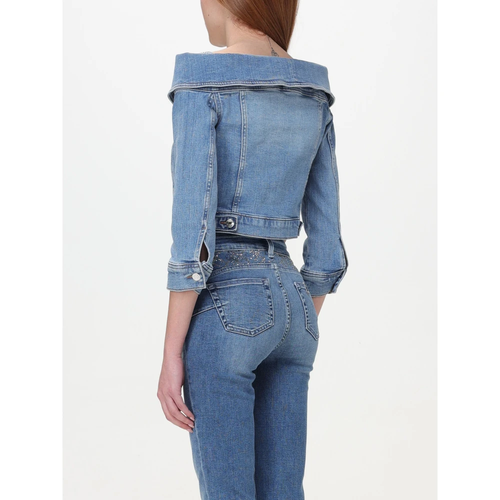 Liu Jo Stijlvolle Bermuda Jas Cuff Blue Dames