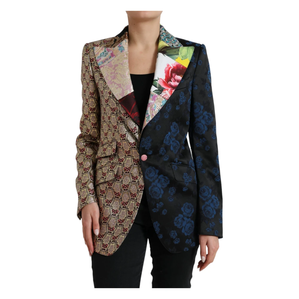 Dolce & Gabbana Women's Multicolor Floral Patchwork Jacquard Jacket