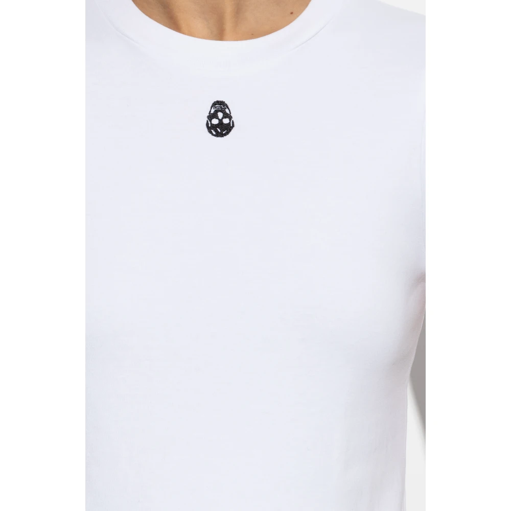 alexander mcqueen T-shirt met borduursel White Dames