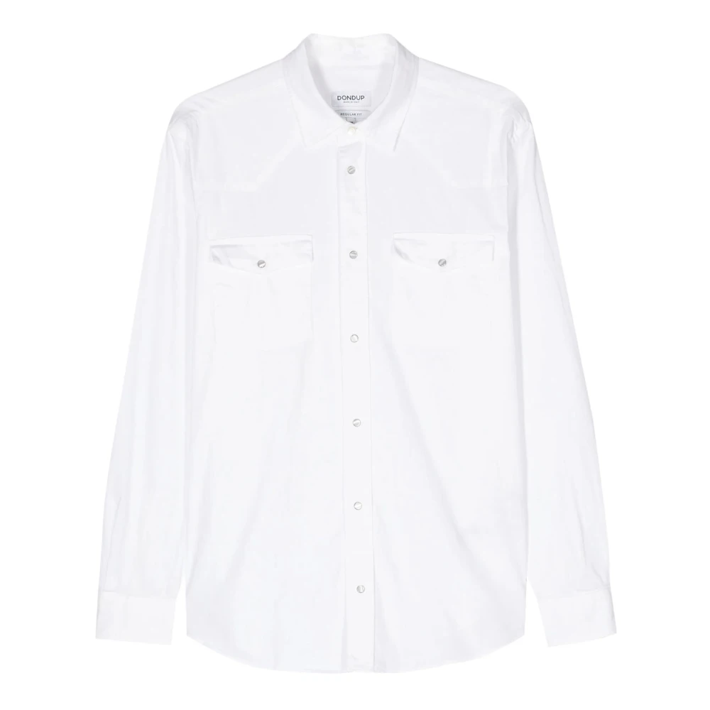 Dondup Witte Western Overhemd met Drukknoopsluiting White Heren