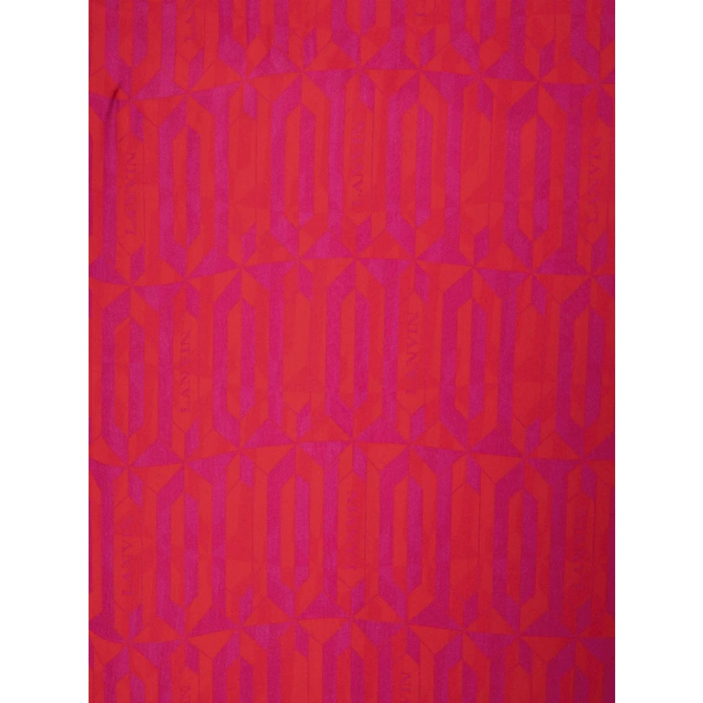 Lanvin Zijden Sjaal met Geometrische Print Red Dames