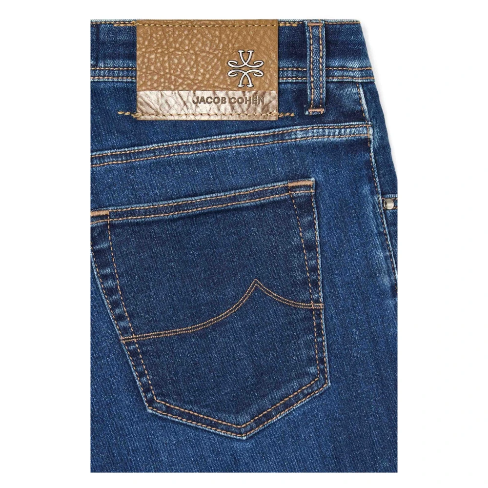Jacob Cohën Denim Jeans Nick Leren Label Blue Heren