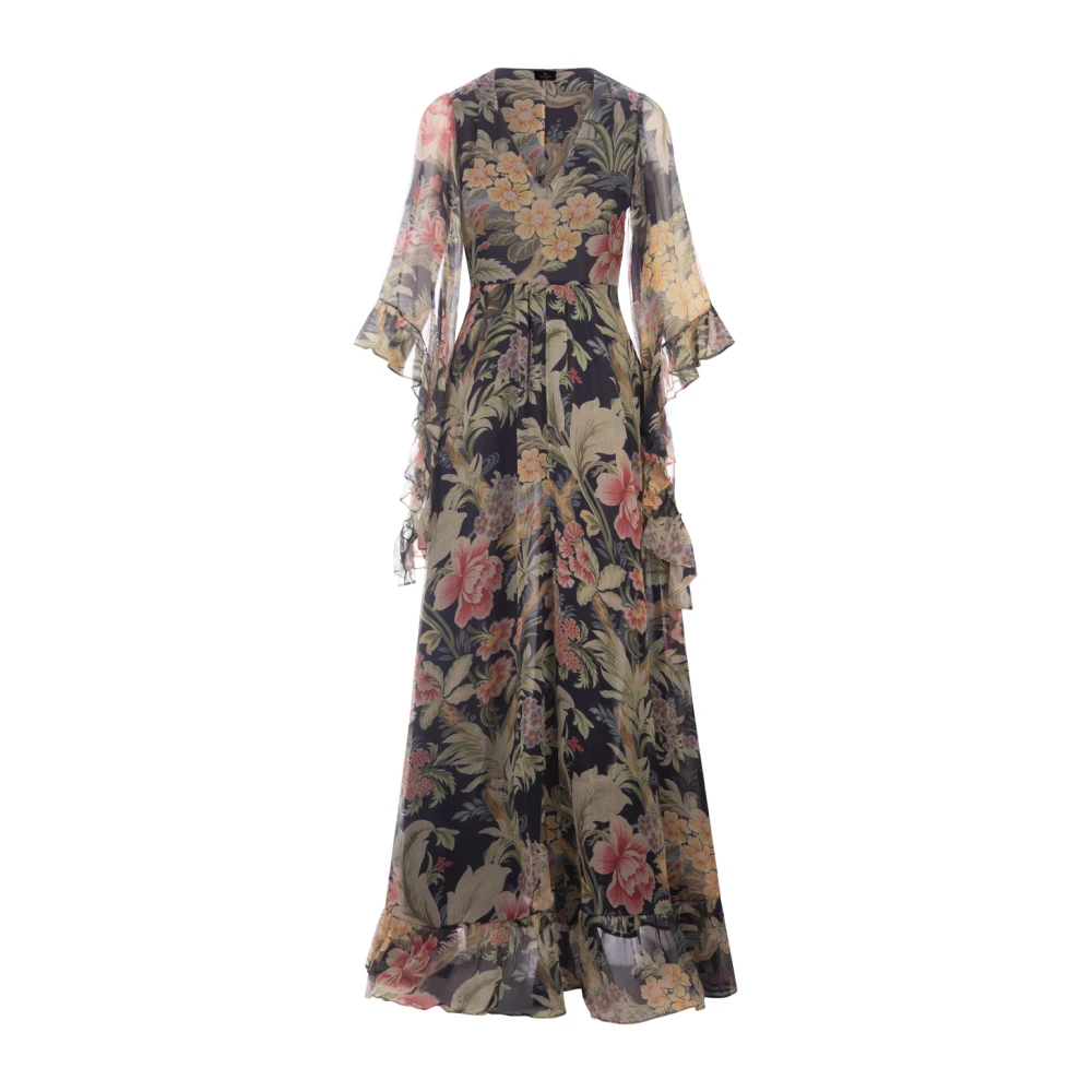 ETRO Bloemenprint Maxi Jurk Multicolor Dames