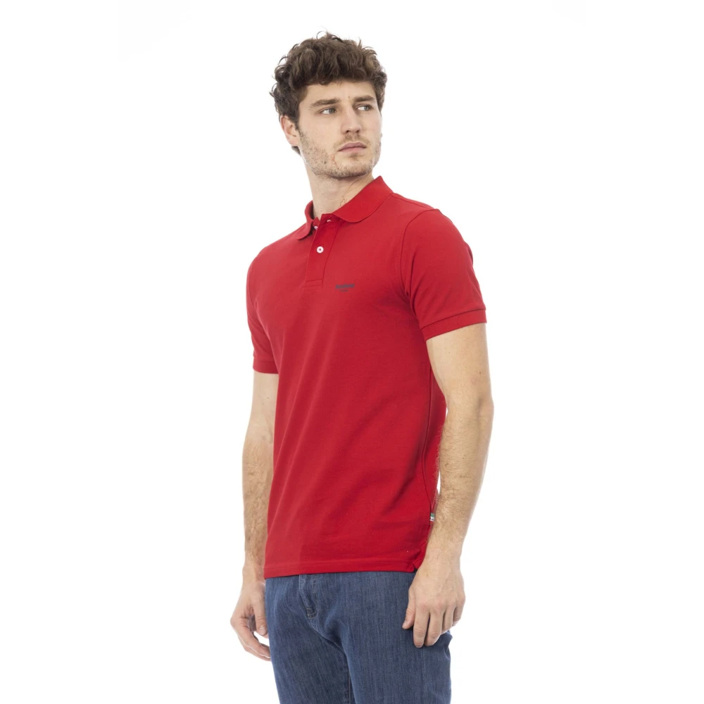 Baldinini Geborduurde Polo Shirts Korte Mouw Red Heren