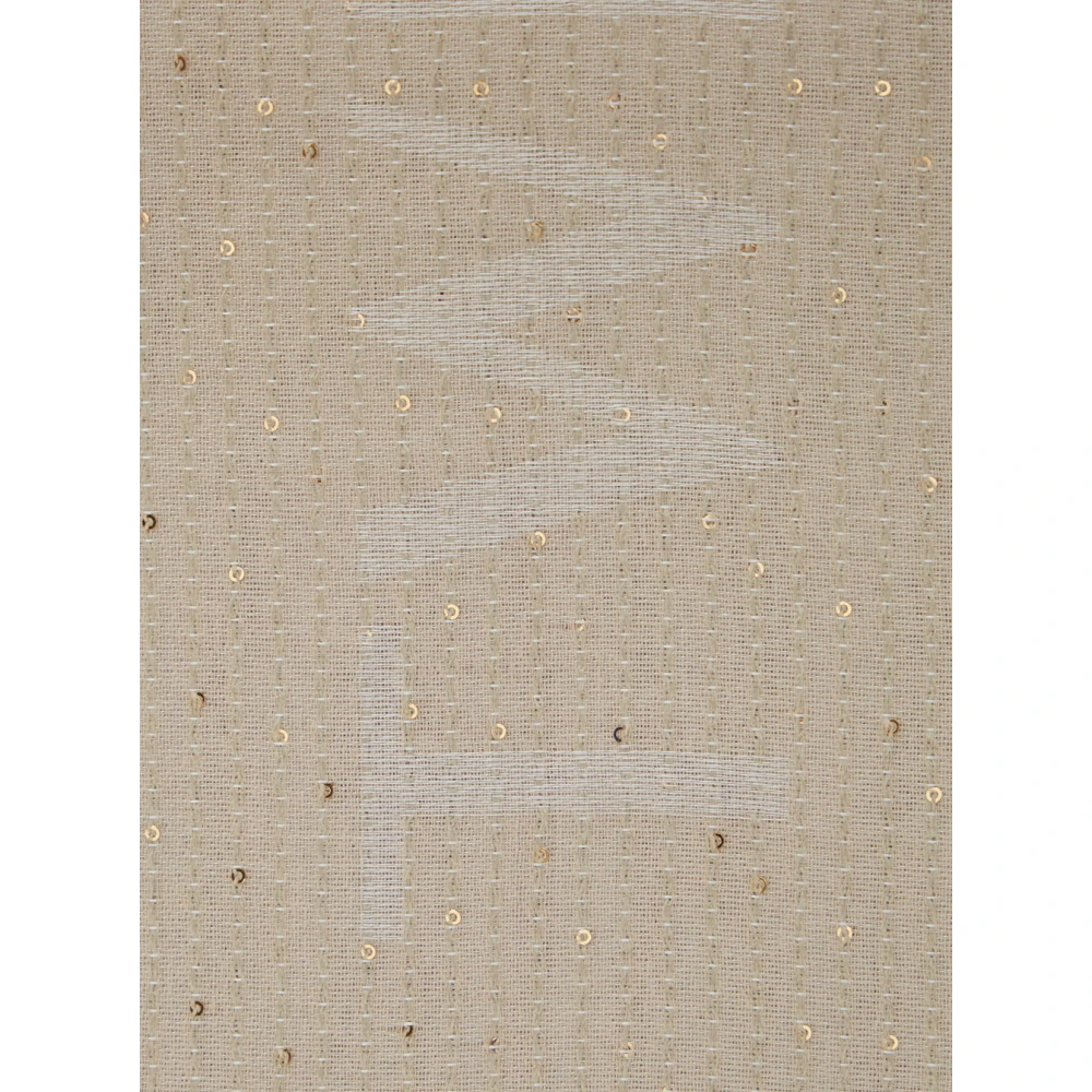 Twinset Beige Paillet Sjaal met Logo Beige Dames