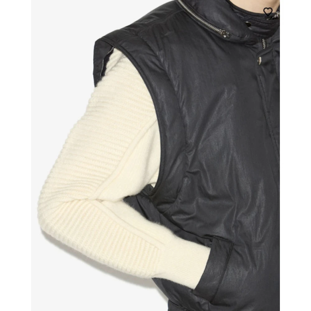 Isabel marant Katoenen blend jack met afneembare mouwen Black Heren