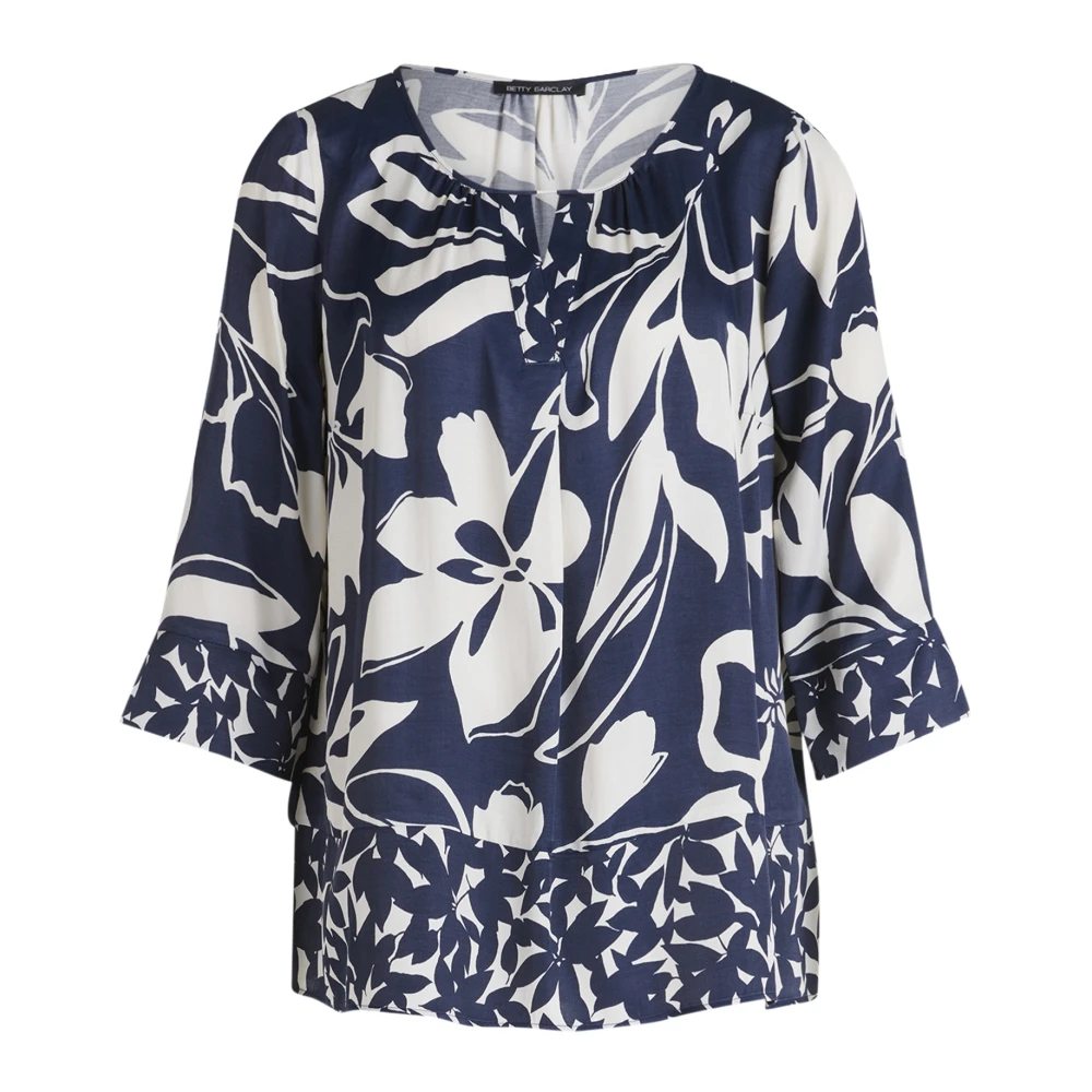 Betty Barclay Bloemen slip blouse met vrouwelijke charme Blue Dames