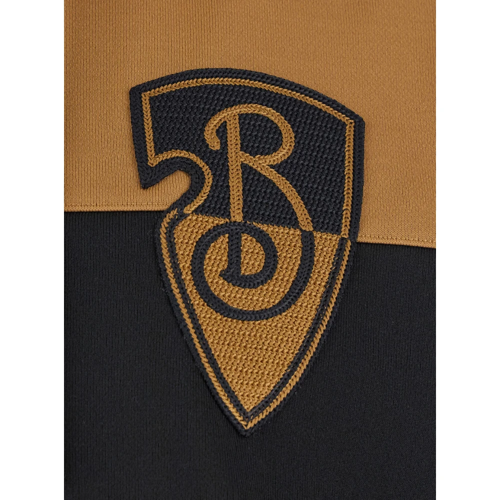 Burberry Zwart Logo Patch Hoodie Tech Stof Black Heren
