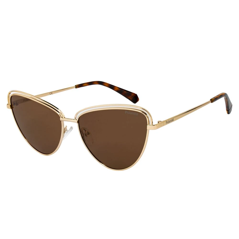 Polaroid Women's Golden Metal Sunglasses Cat Eye