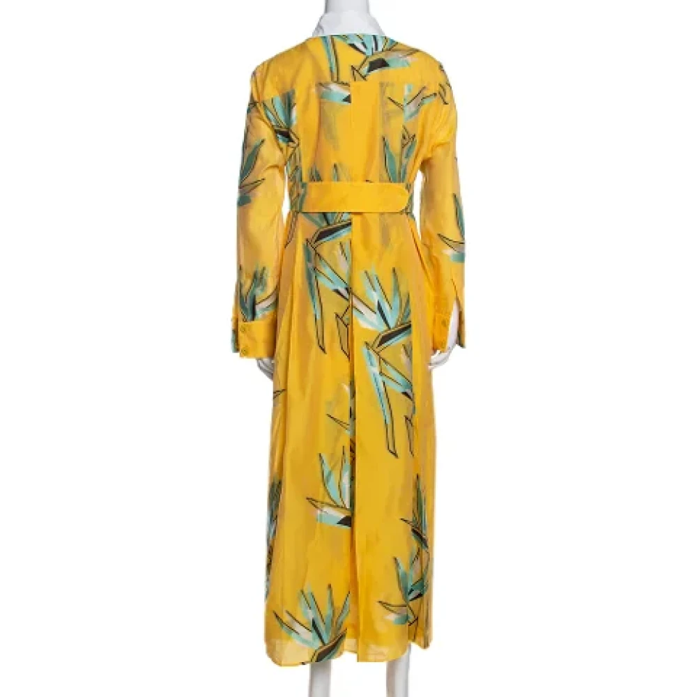Fendi Vintage Pre-owned Cotton dresses Yellow Dames