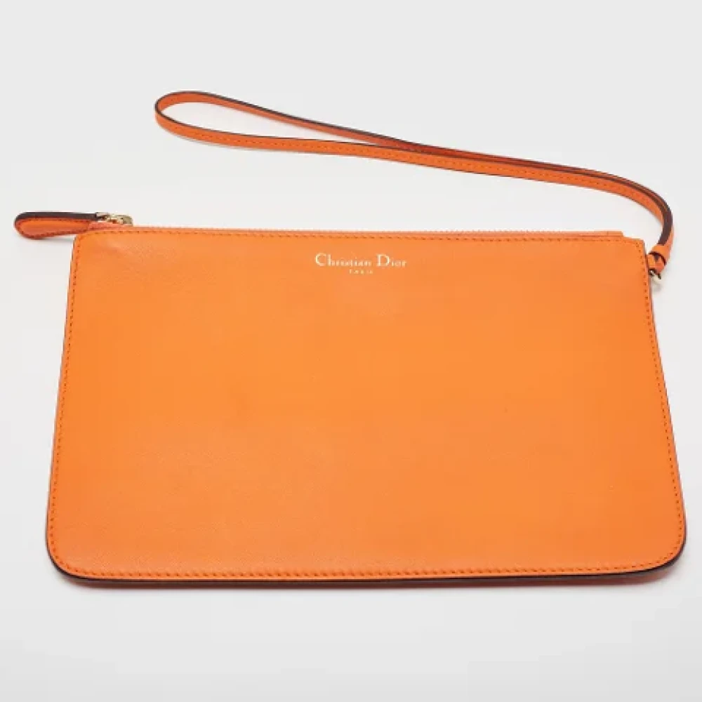 Dior Vintage Pre-owned Leather dior-bags Orange Dames